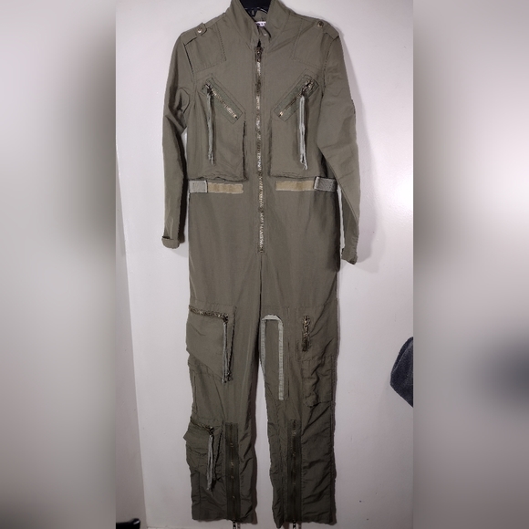 Da-Nang Army Green  Cargo Jumpsuit - Picture 1 of 8